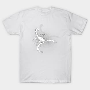 Zodiac sign Scorpio - Black and white lineart T-Shirt